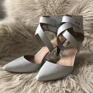 Joe’s Jeans ‘Pete’ Gray Leather Pointy Toe Heels